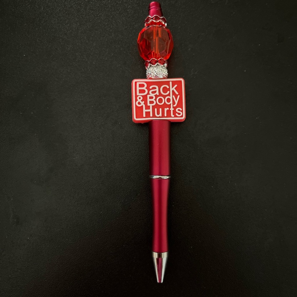 Red and Silver Beaded Pen